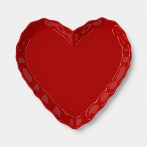 LAST ONE Heart Stoneware Serving Platter Red Heart 12.75" Threshold